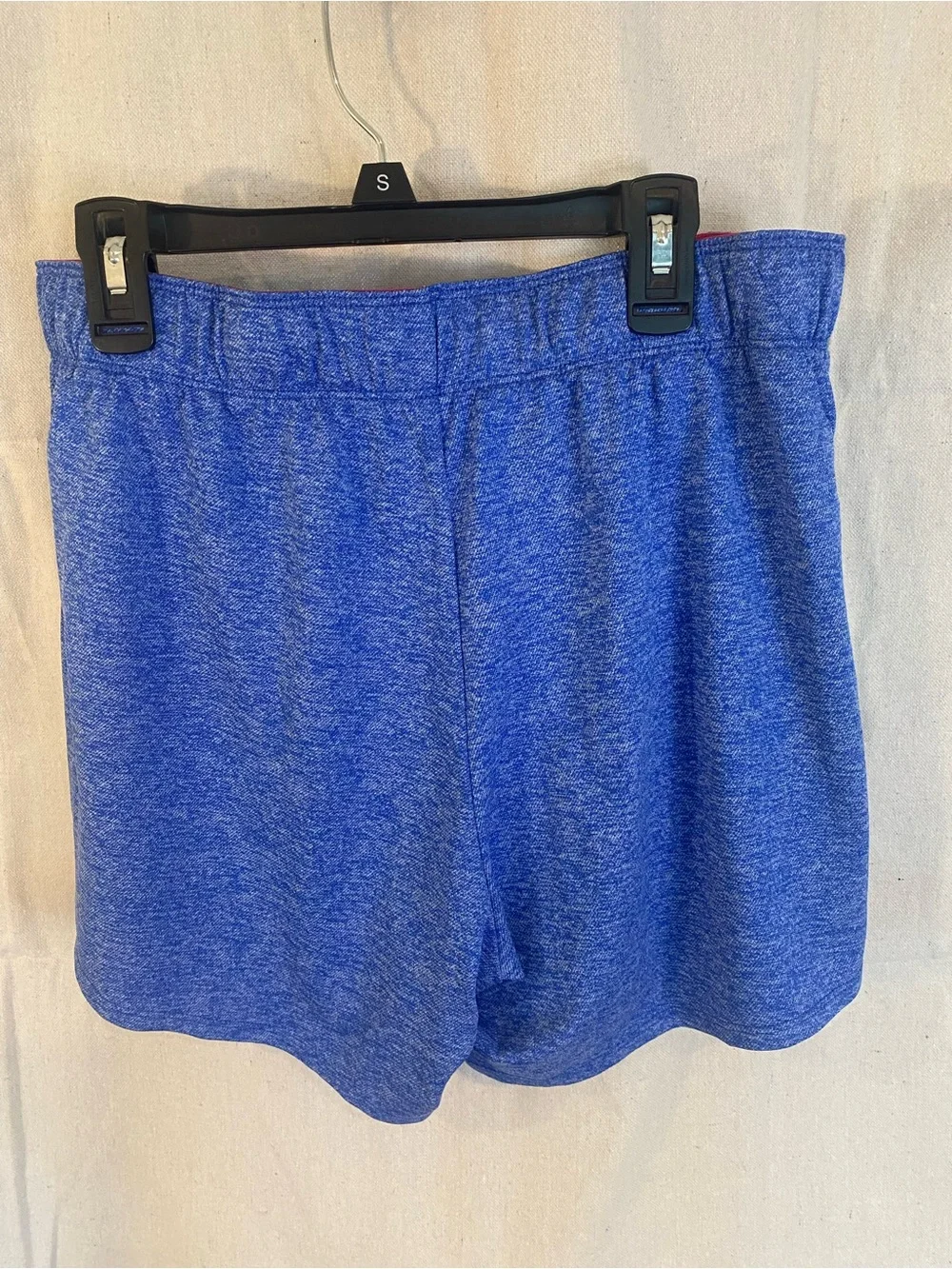 Nike Women's Heather Royal Blue Athletic Shorts with Pink Swoosh
